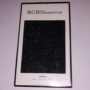 BCBG GENERATION Metallic Glitter Tight Stockings L